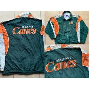 STARTER Green and Orange Miami Canes Jacket